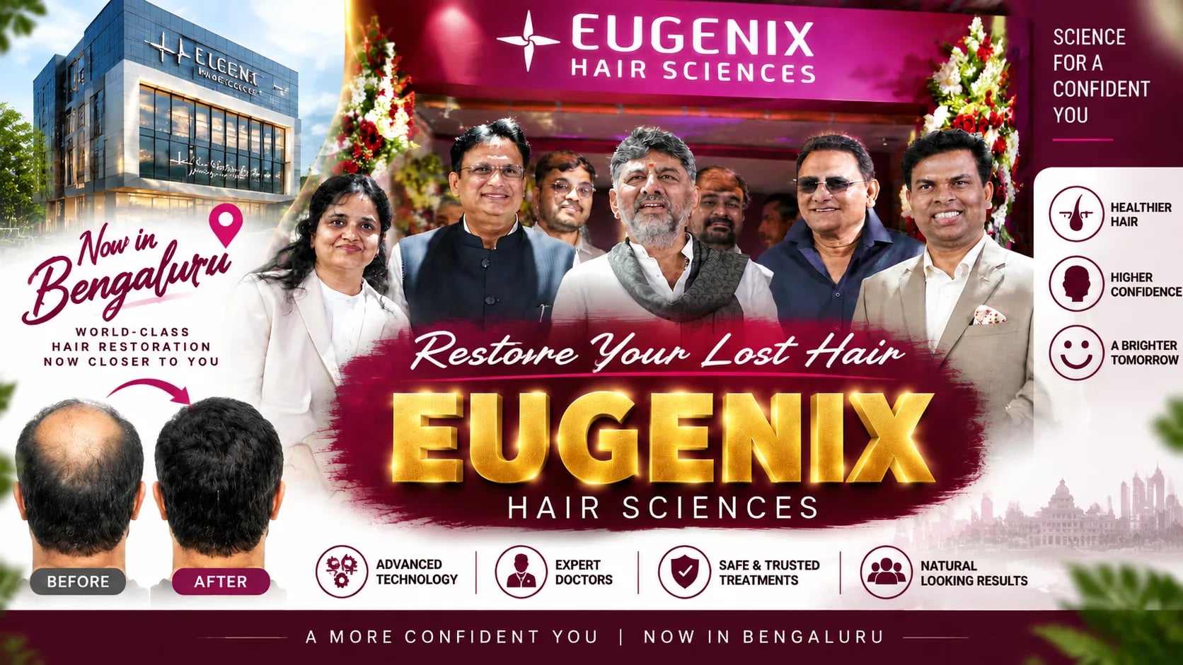 ಬೆಂಗಳೂರಿನಲ್ಲಿ ಯುಗೆನಿಕ್ಸ್ ಹೇರ್ ಸೈನ್ಸಸ್ ನೂತನ ಅತ್ಯಾಧುನಿಕ ಕೇಂದ್ರ ಆರಂಭ